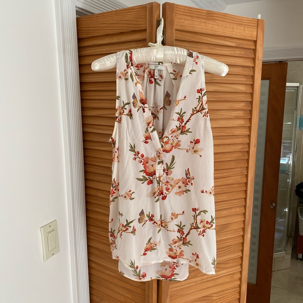 Joie Aruna floral silk sleeveless top